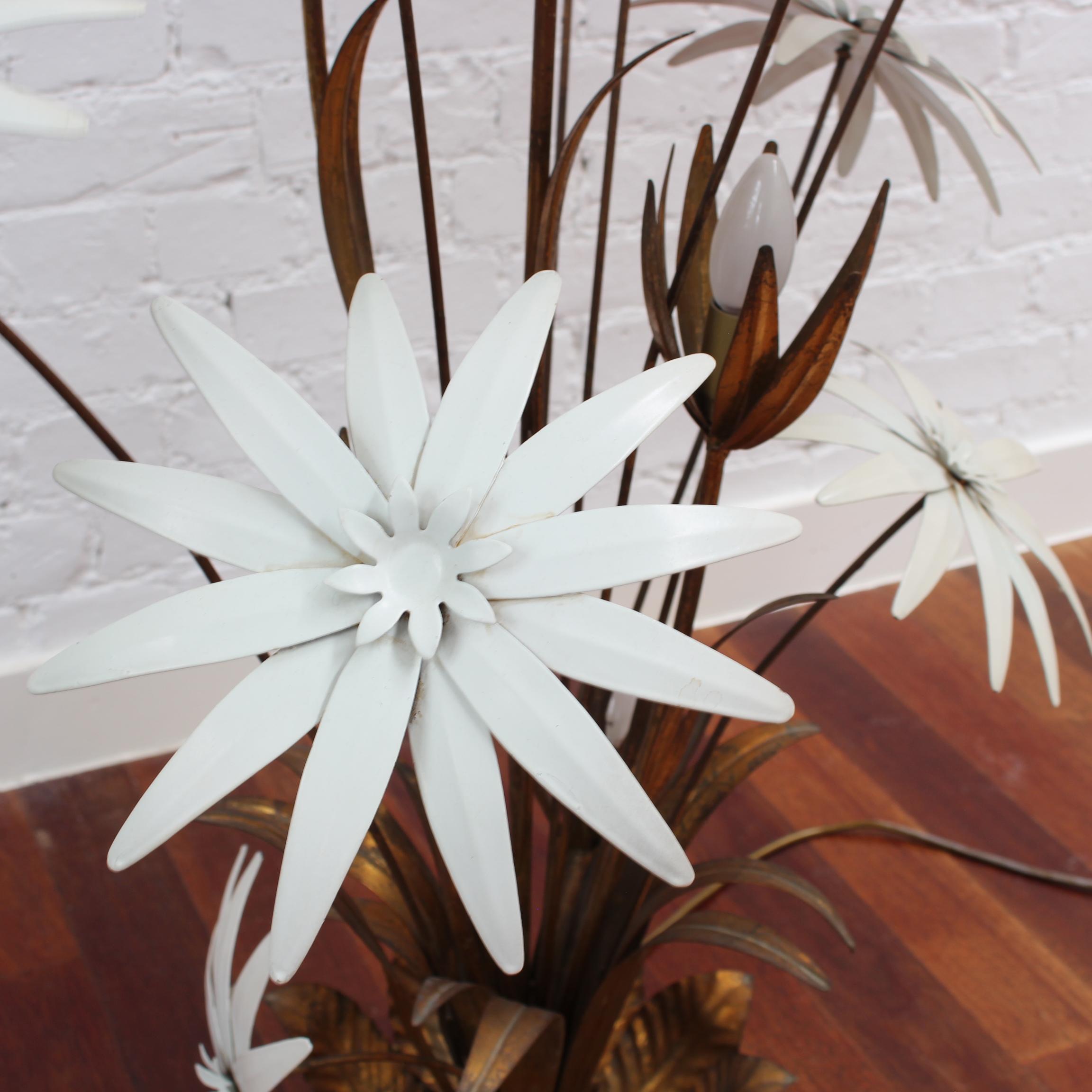 Italian Decorative Floor Lamp with Flower Motif (circa 1970s) - Large For Sale 3