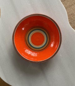 Tazza decorativa italiana di metà secolo in ceramica firmata da Gambone