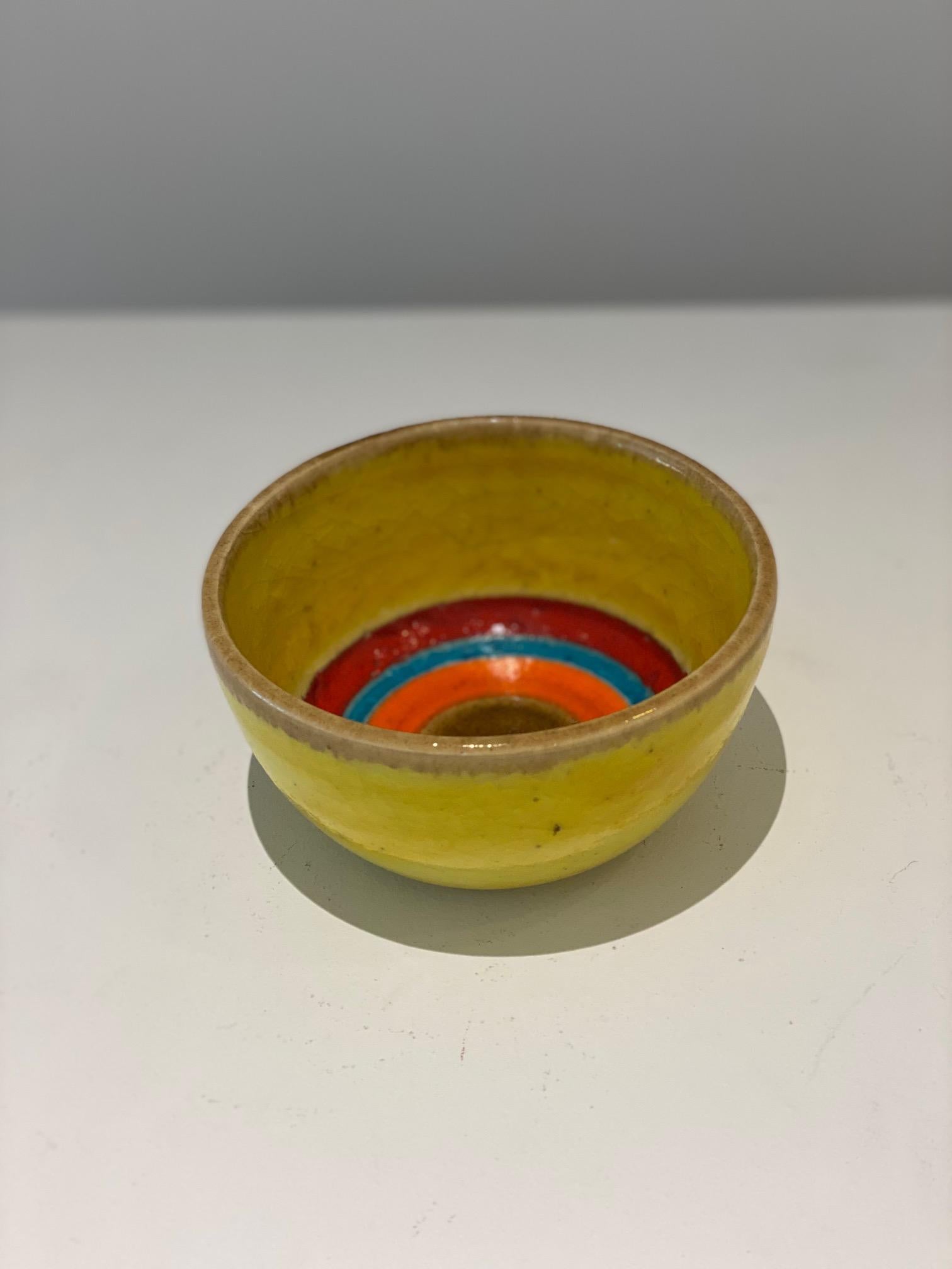 Italian Decorative Mid-Century Ceramic Cup Signed by Gambone For Sale 1