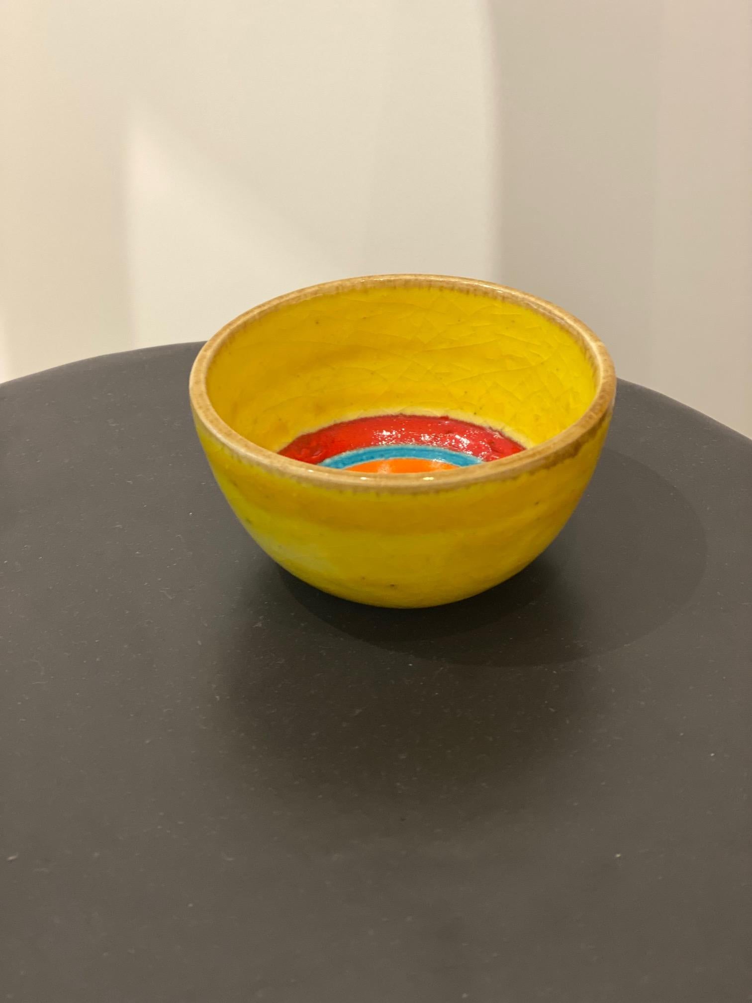 Italian Decorative Mid-Century Ceramic Cup Signed by Gambone For Sale 3