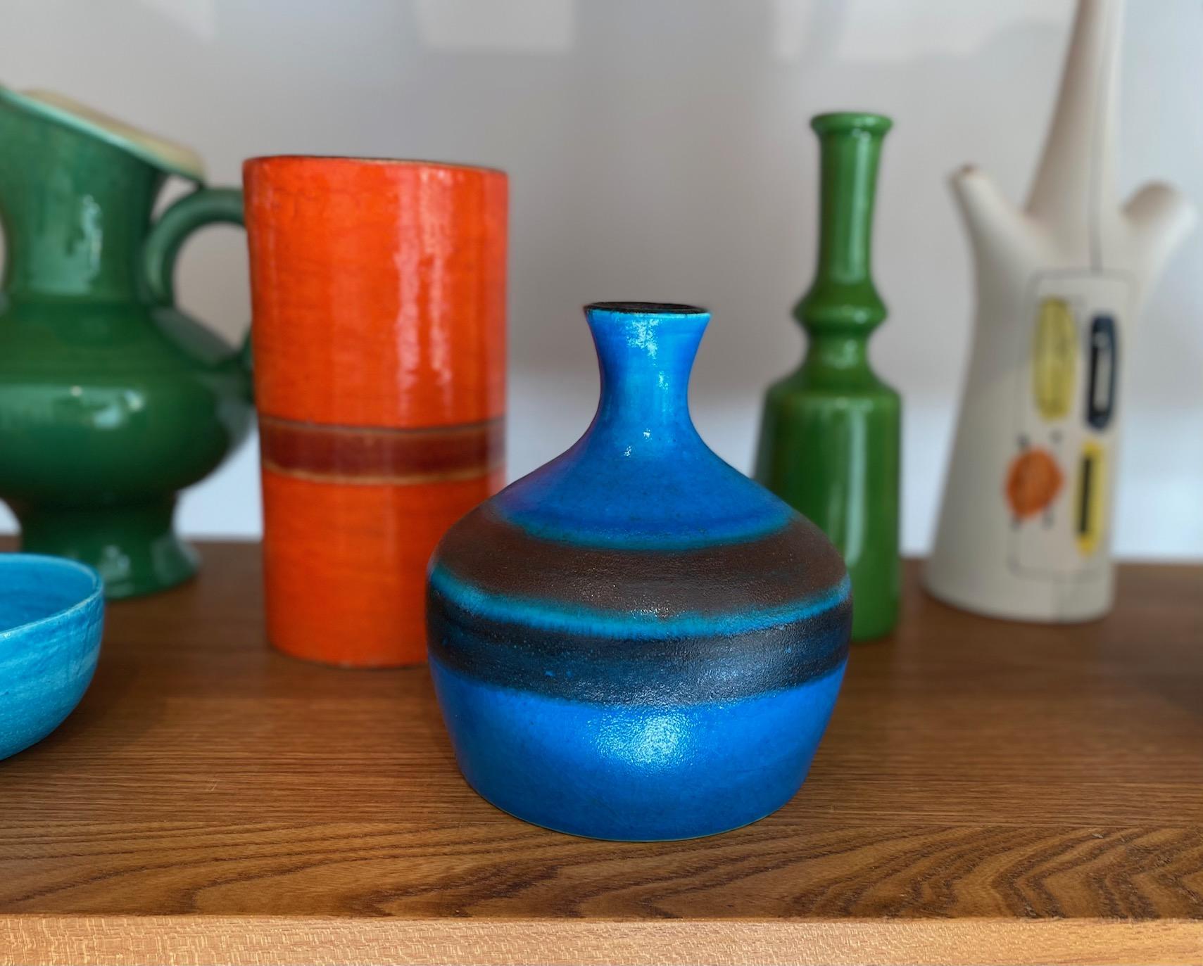Italian Decorative Mid-Century Ceramic Vase Signed by Gambone In Good Condition For Sale In Paris, FR