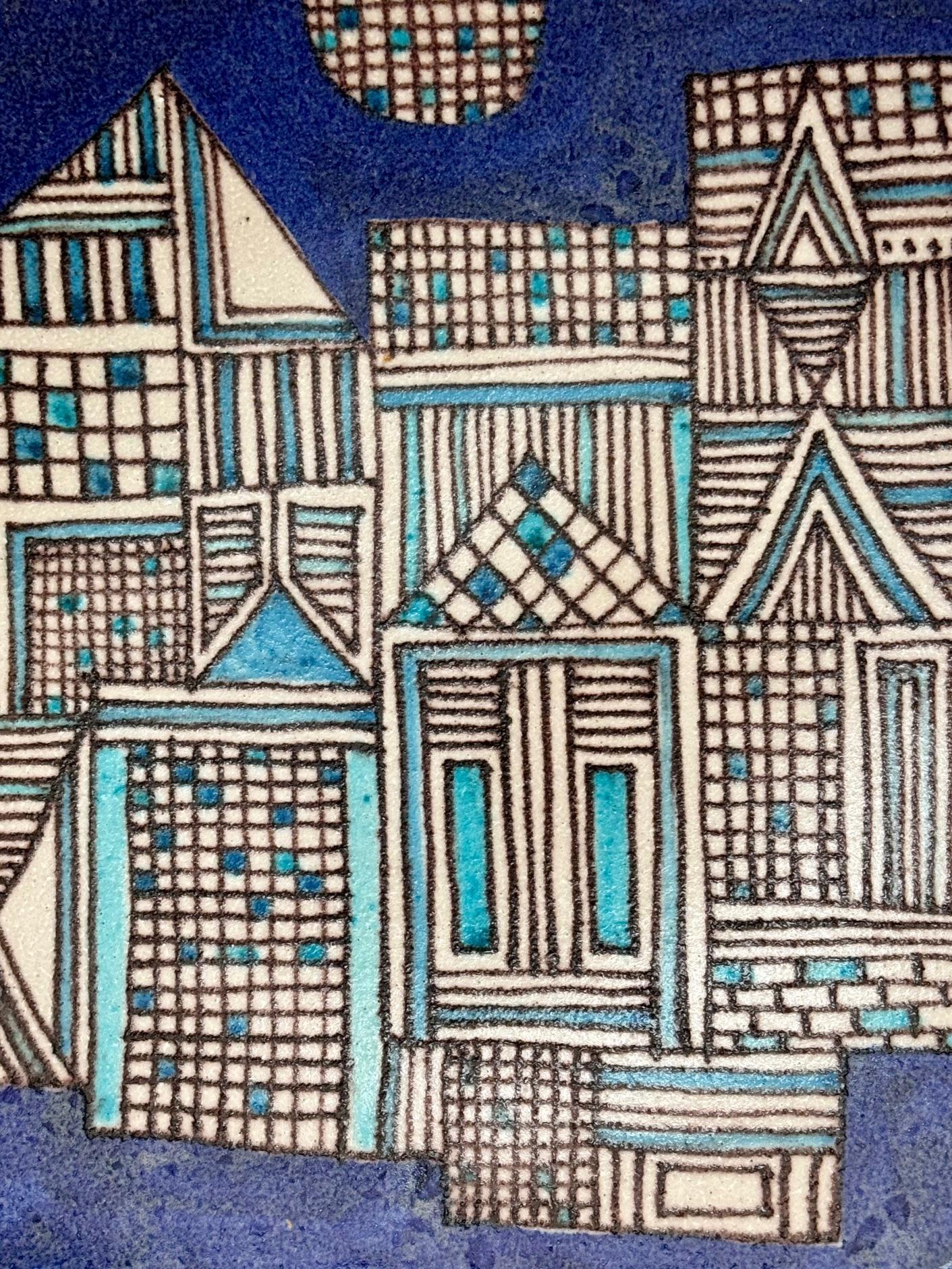 Plat décoratif italien du milieu du siècle signé par Guido Gambone Bon état - En vente à Paris, FR