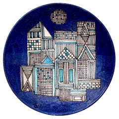 Italian Decorative Mid-Century Dish Signed by Guido Gambone