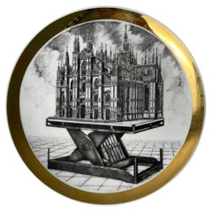 Italian decorative porcelain plate by Fornasetti, 1975