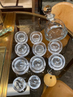 Italian Decorative Set of Decanter and B/ S Glasses, 1940