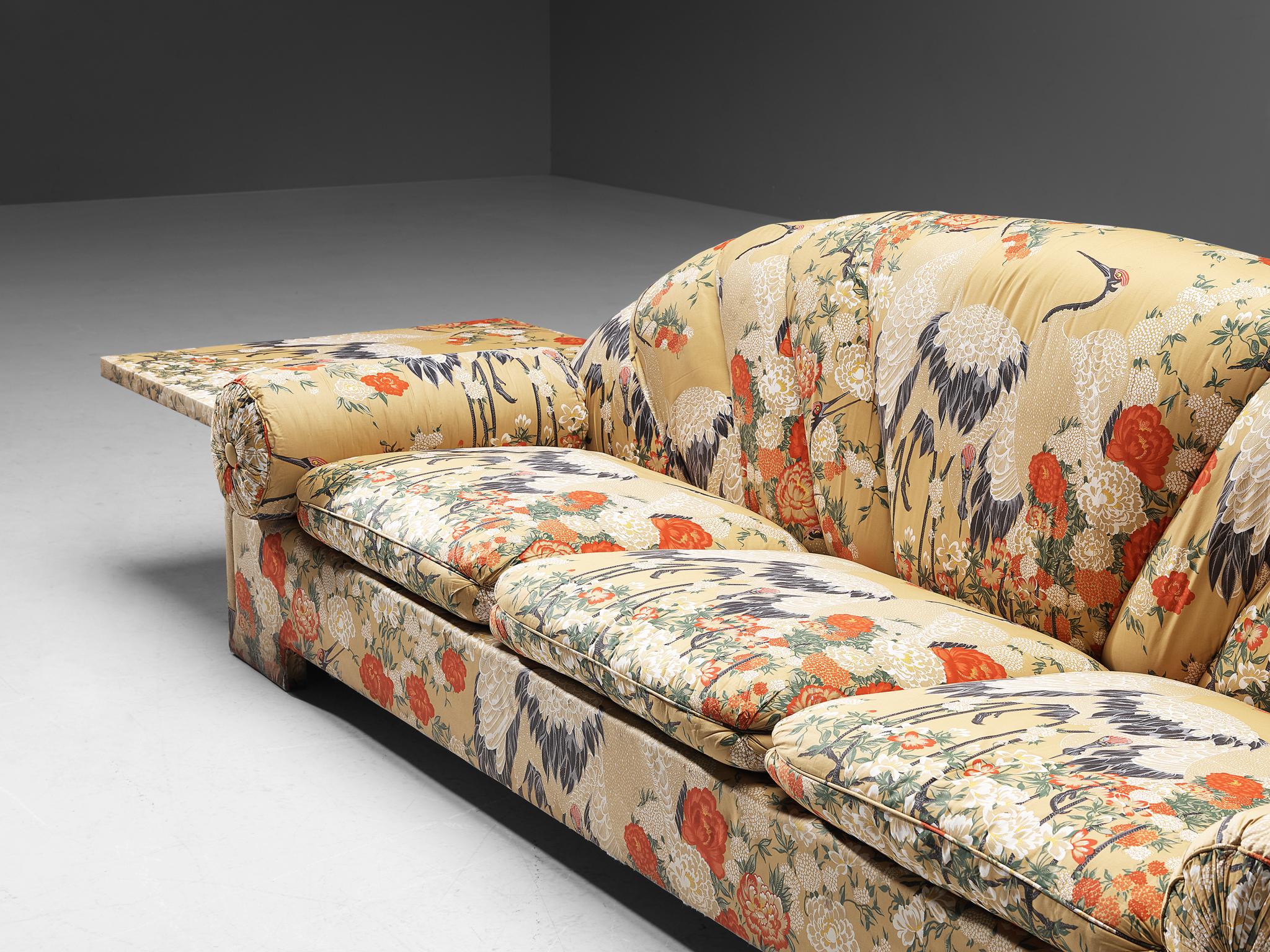 Italian Decorative Sofa in Floral Upholstery 2