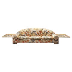 Italian Decorative Sofa in Floral Upholstery