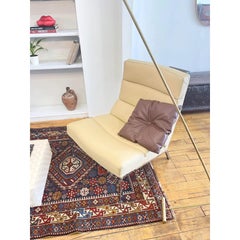 Cuscino decorativo italiano quadrato in pelle marrone di Arflex