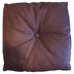Used Italian Decorative Square Brown Leather Pillow by Arflex