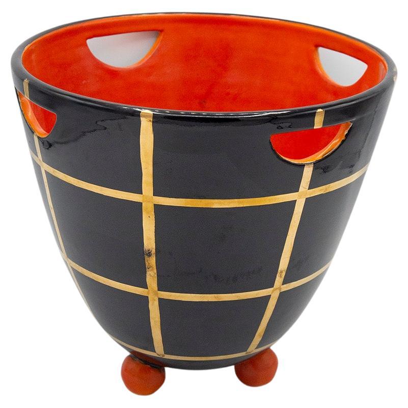 Italienische Deko-Vase aus Deruta-Keramik