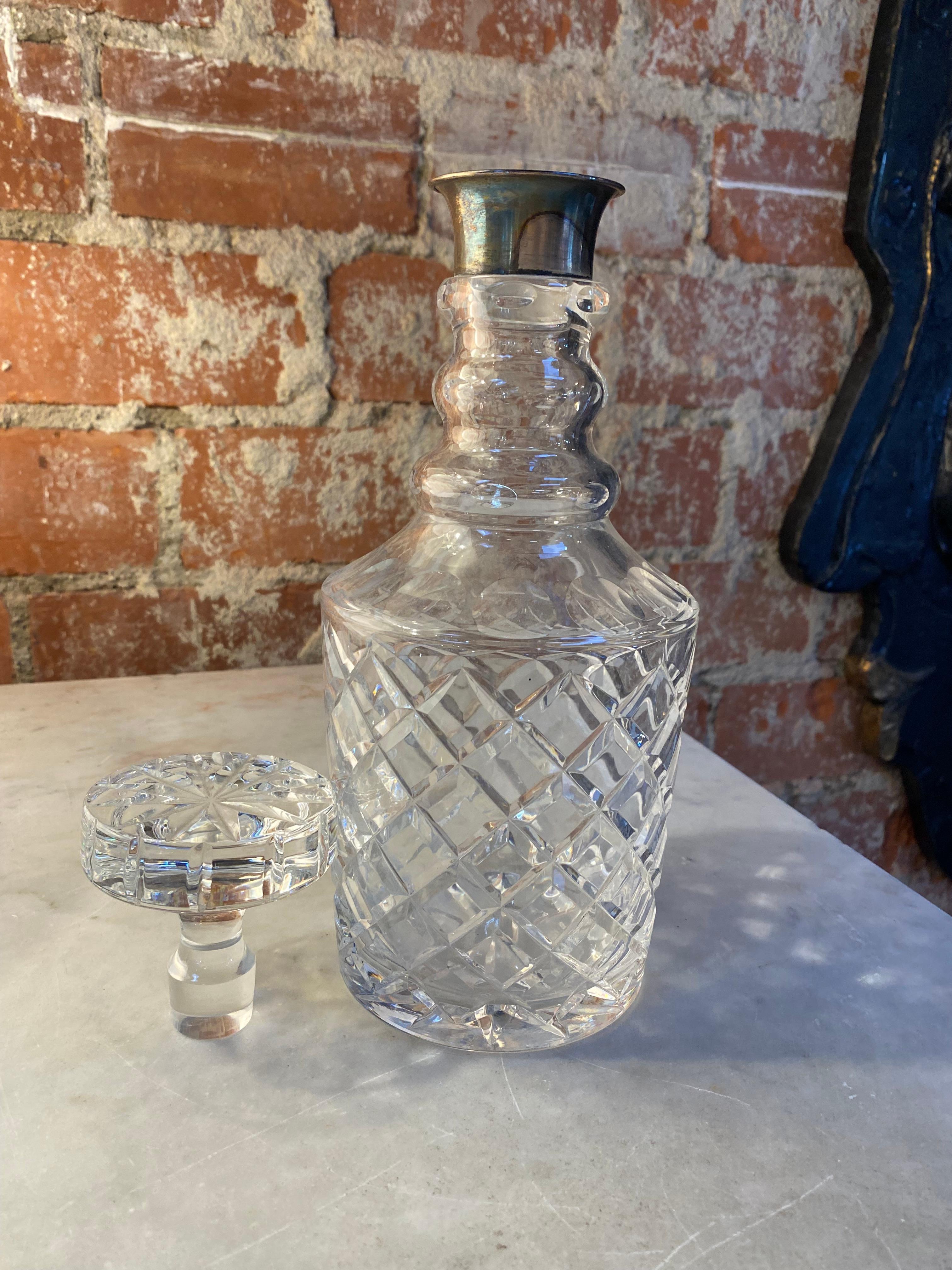 Crystal Italian Decorative Vintage Decanter / Bottle, 1930s For Sale