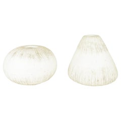 Jarrones decorativos italianos de cerámica blanca / marfil de los años 1970/80 de La Bottega, set de 2