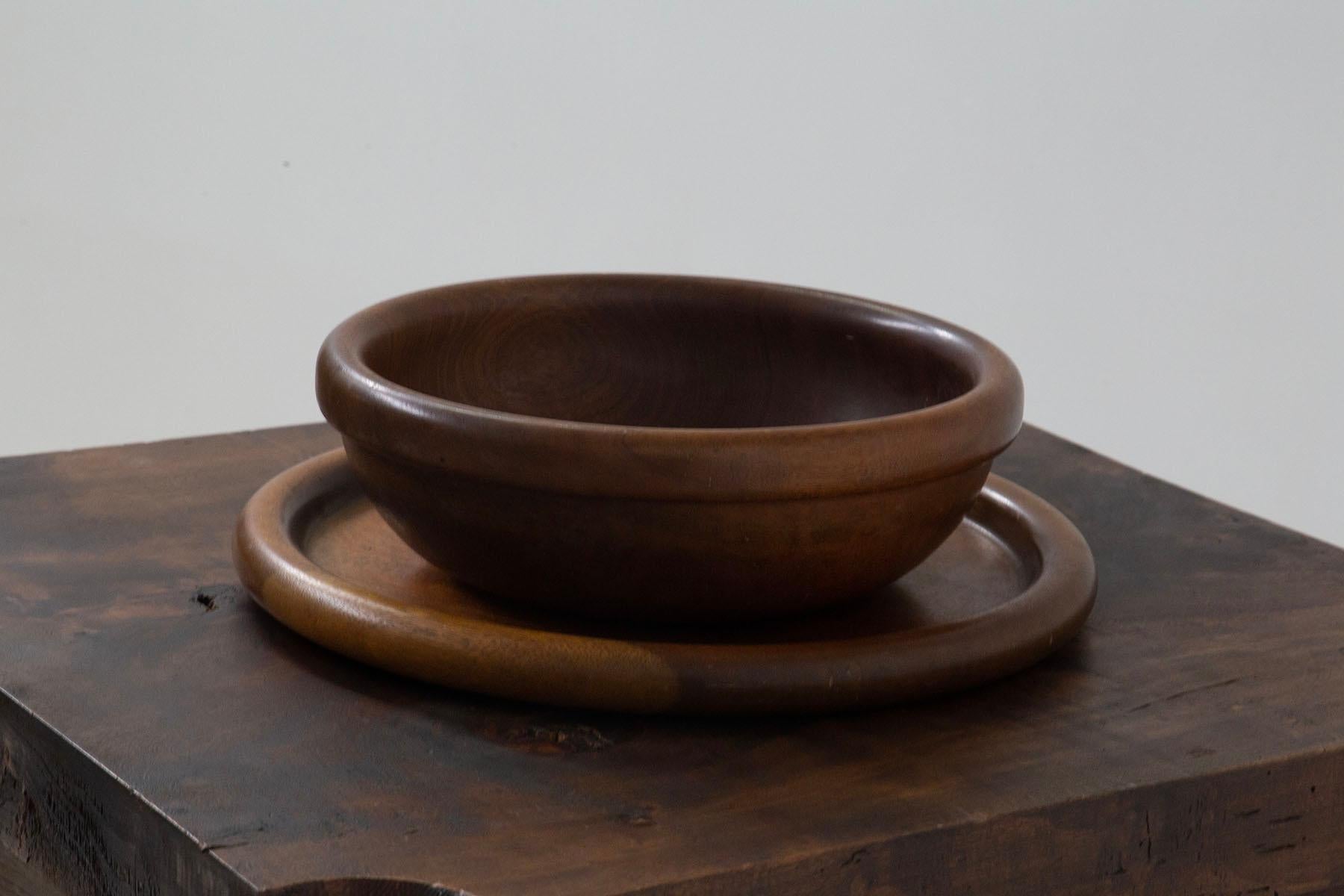 Post-Modern Italian Decorative Wooden Bowls by by Ingo Knuth for DMK Daniela Mola, Label
