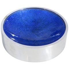 Italian Del Campo Enameled Vide Poche Dish with Nickel Chrome Frame