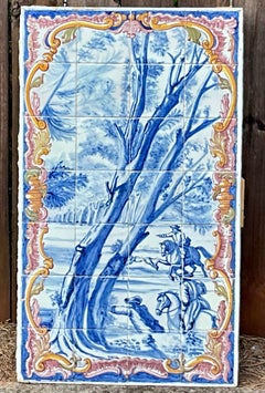 Italian Delft Inspired Blue and White Tile Wall Mural / Backsplash / Frieze Art