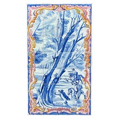 Italian Delft Inspired Blue and White Tile Wall Mural / Backsplash / Frieze Art