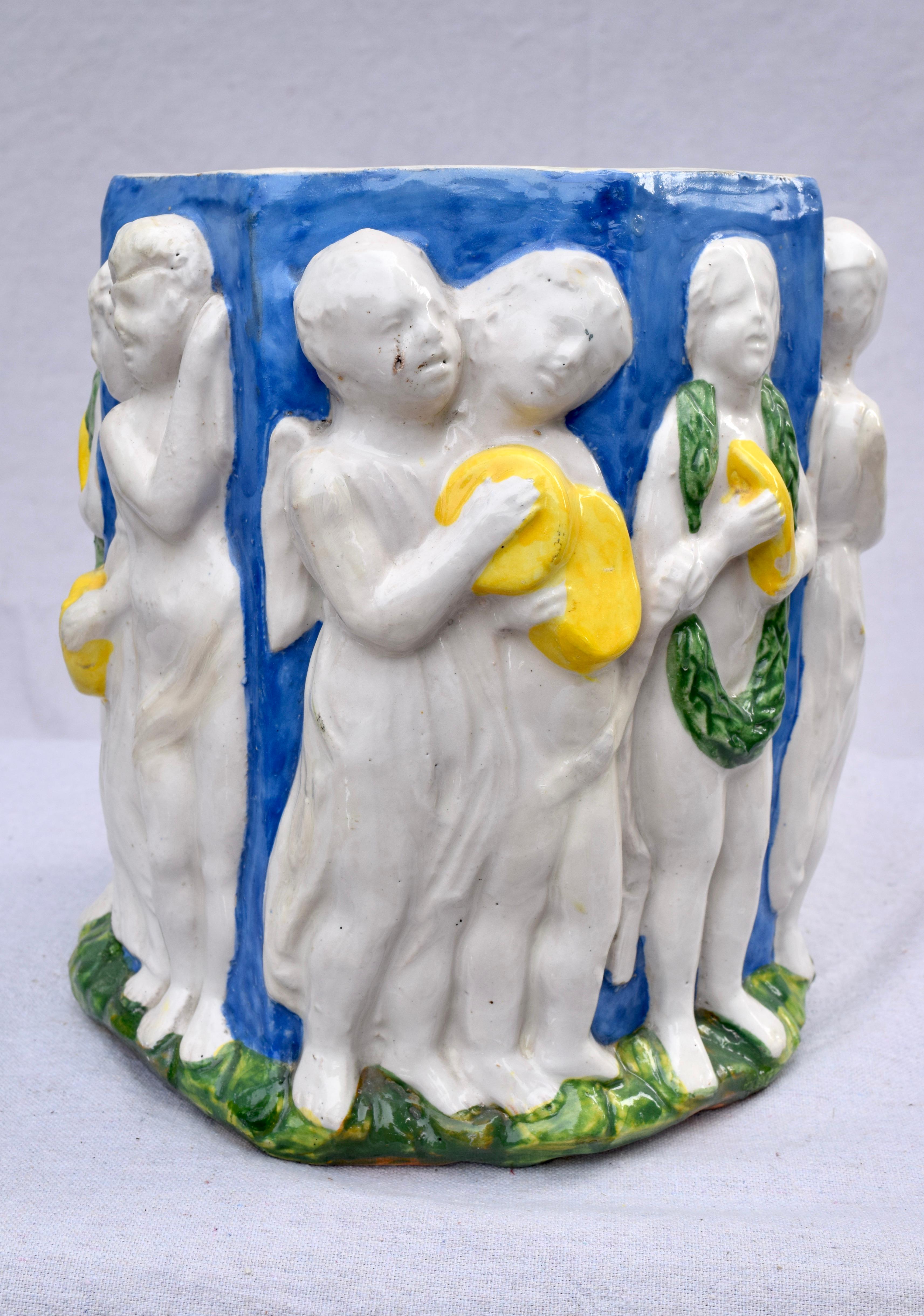 Italian Della Robbia Terra-Cotta Planter For Sale 1