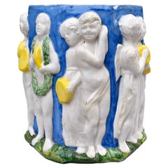 Jardinera italiana de terracota Della Robbia
