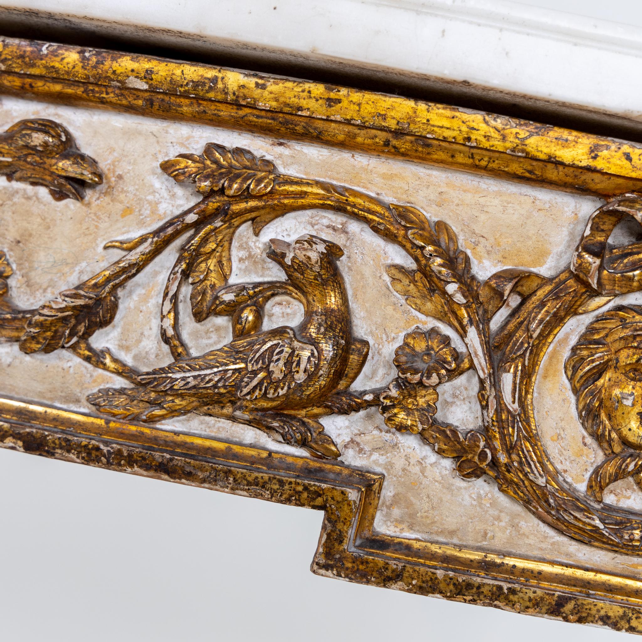 Marble Italian Demi-Lune Console Table, Late 18th Century