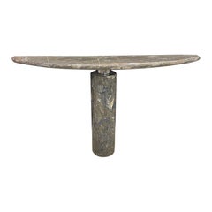 Italian Demi Lune Marble Console Table