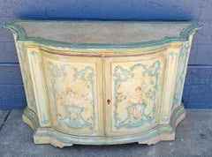 Italian Demilune Commode with Painted Cherubs