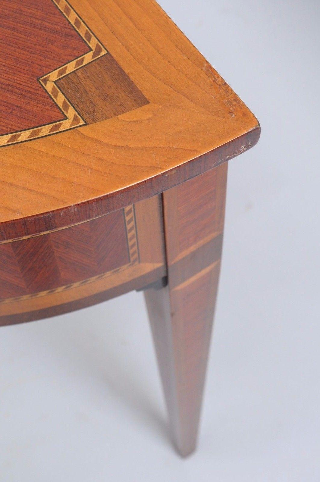 Italian Demilune Console Hall Table One Drawer Decorative Crafts Inc In Good Condition In Philadelphia, PA