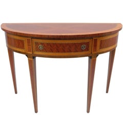 Table console italienne Demilune à un tiroir Decorative Crafts Inc