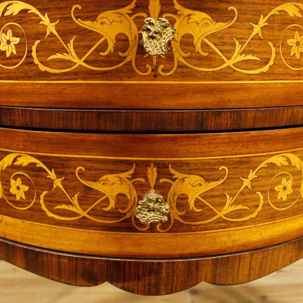 Italian Demilune Dresser in Inlaid Wood in Louis XVI Style from 20th Century 1