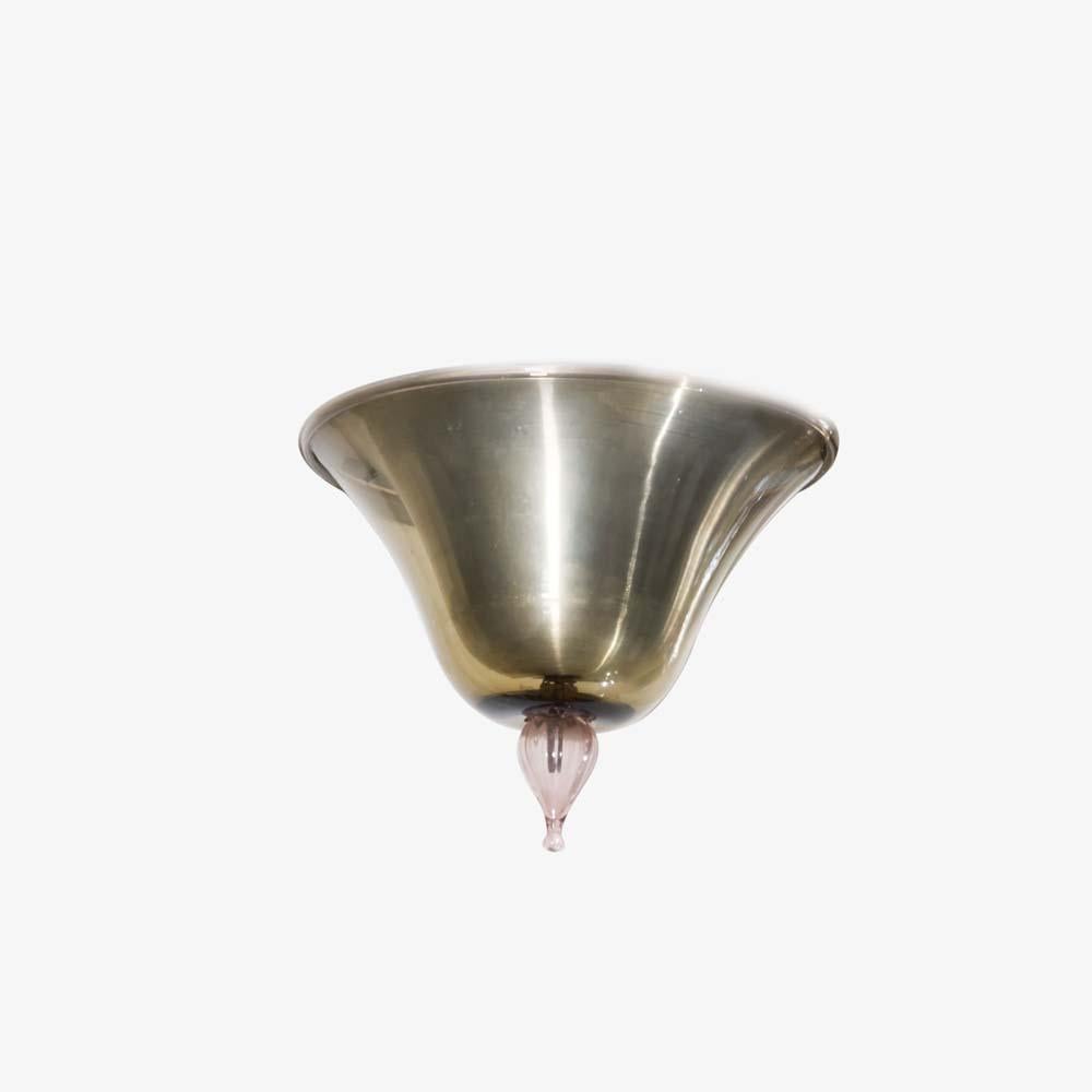 Lampadario veneziano di design italiano degli anni '40 in vetro soffiato color fumo in vendita 1