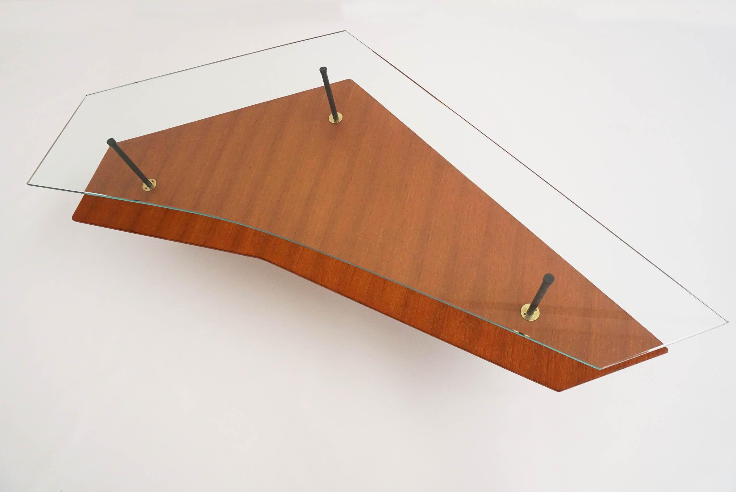 Italian Design 1950 Double Diagonal Coffee Table In Good Condition For Sale In Morbio Inferiore, CH