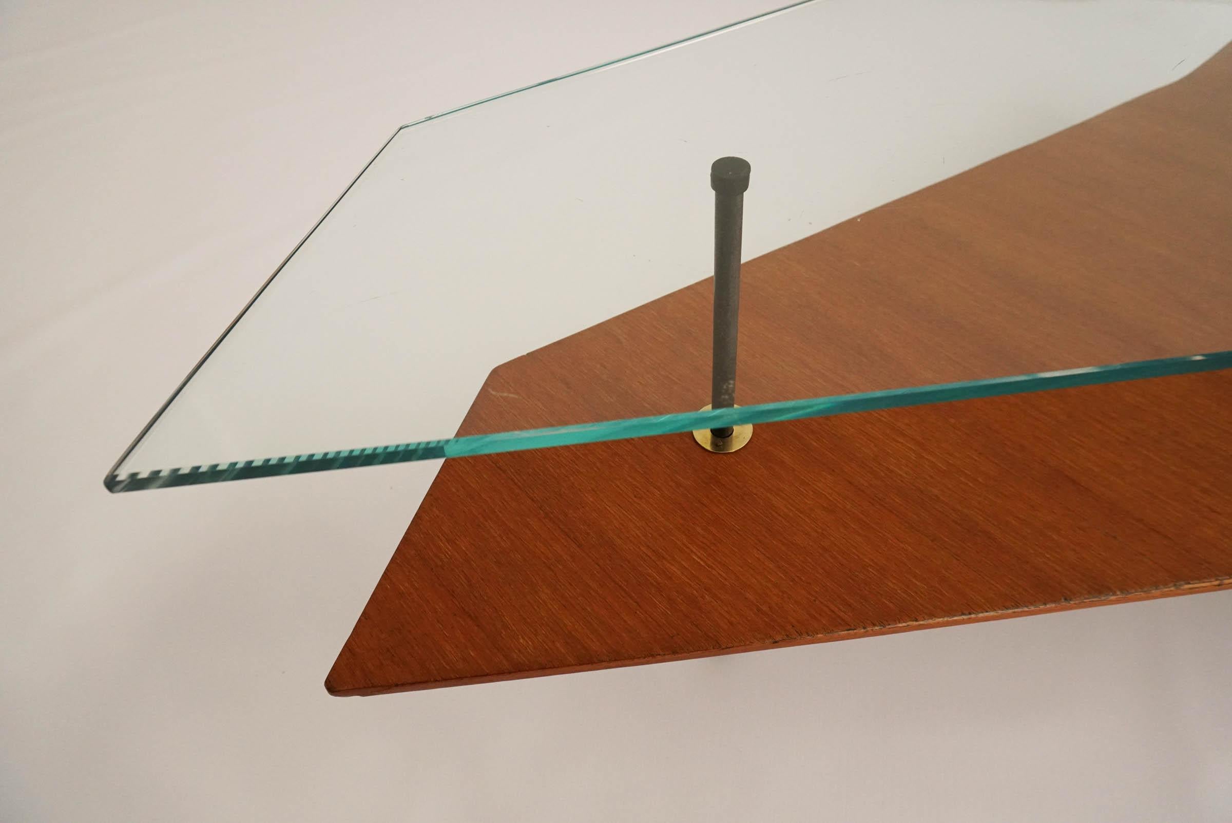 Mid-20th Century Italian Design 1950 Double Diagonal Coffee Table For Sale