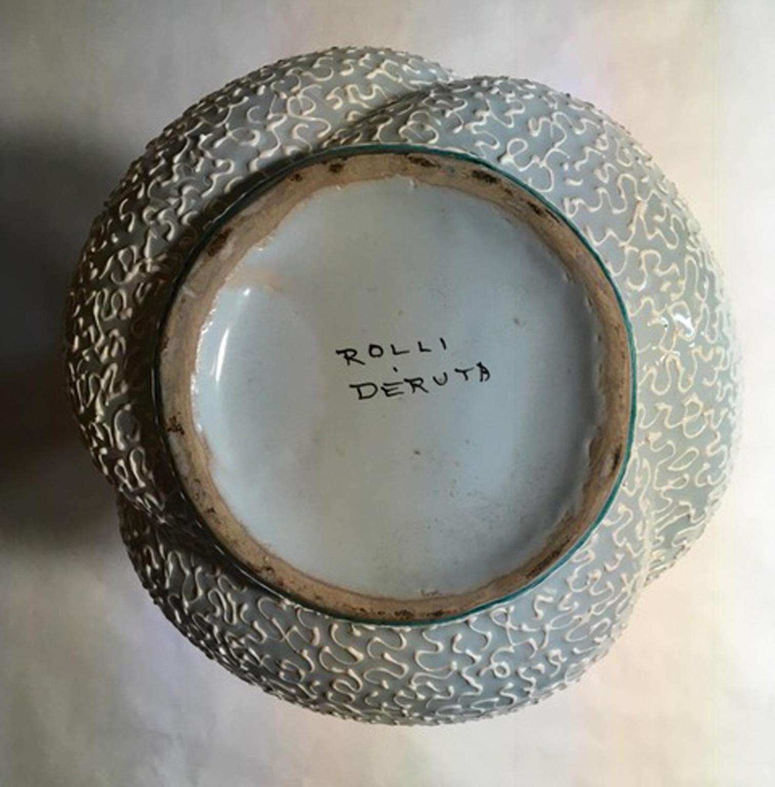 Italie 1960 Mid-Century Vase en céramique émaillée blanche en vente 3