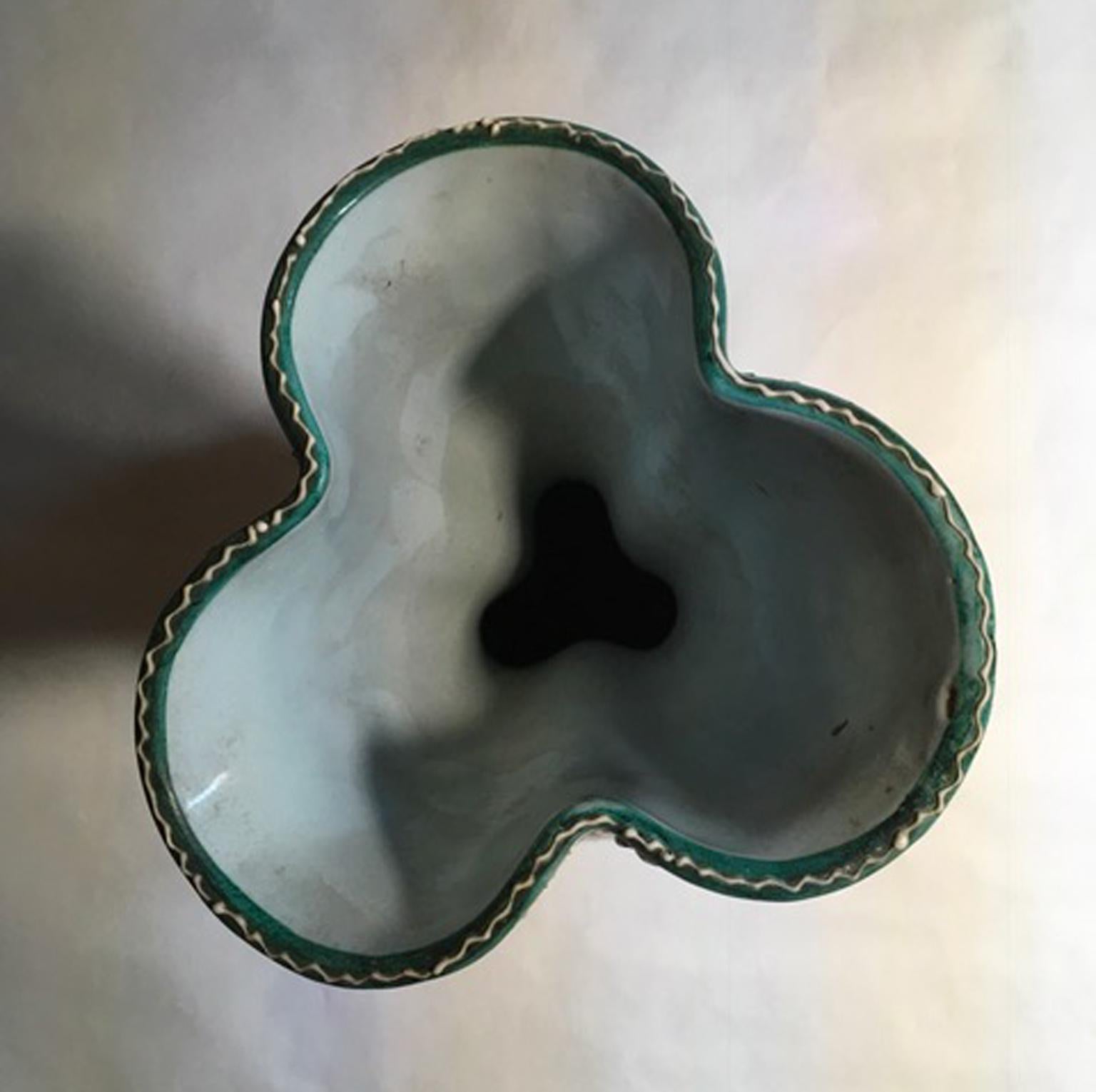 Italie 1960 Mid-Century Vase en céramique émaillée blanche en vente 7
