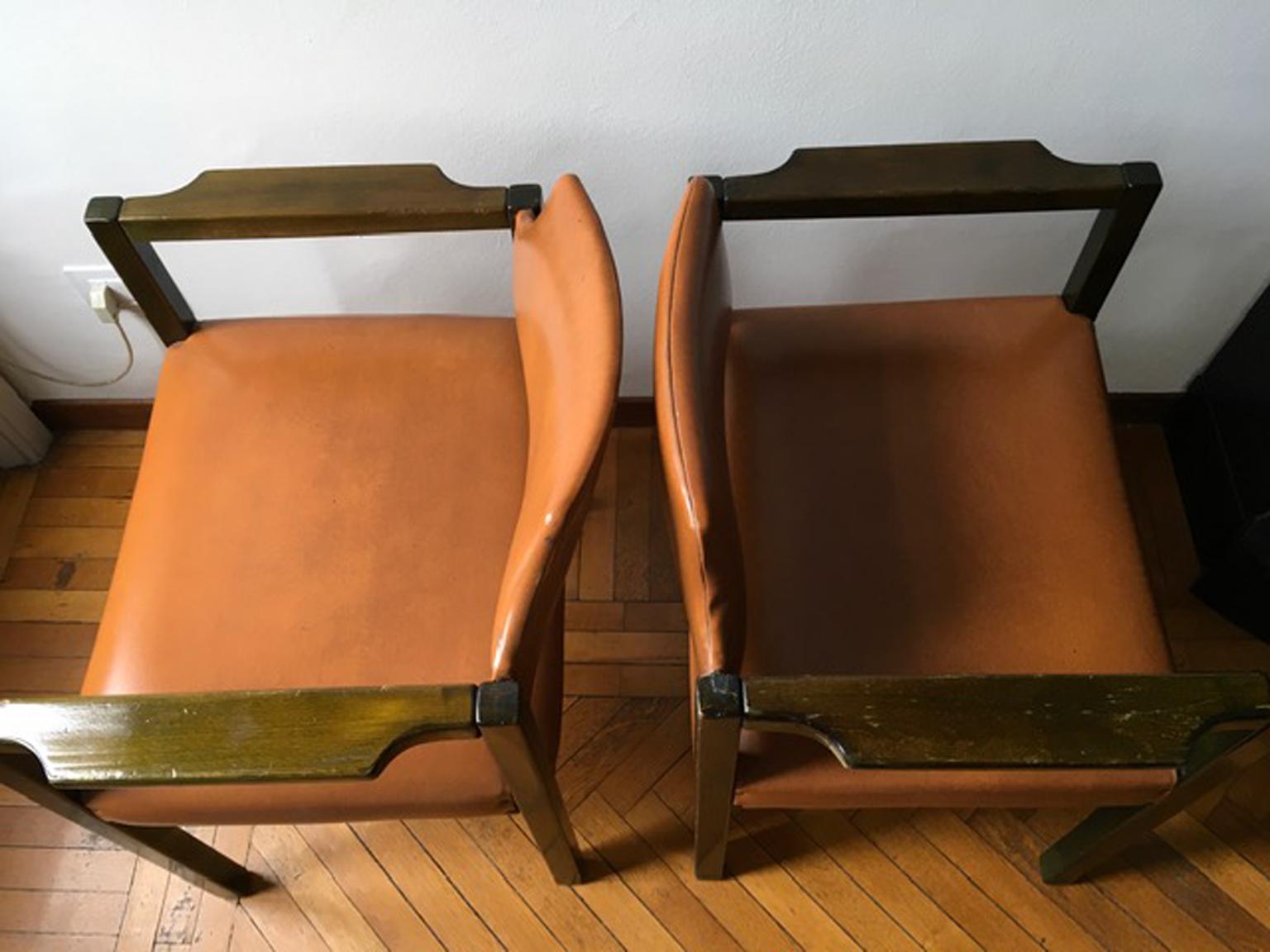 Paire de fauteuils Poltronova en bois vert de Umberto Brandigi, design italien, 1961  en vente 3