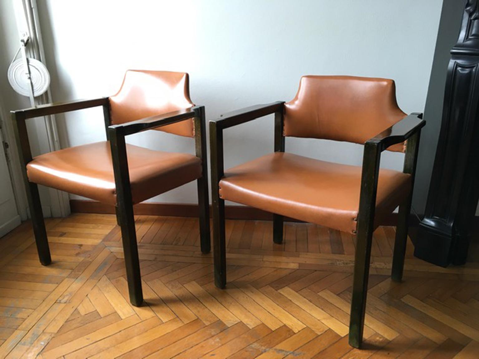 Paire de fauteuils Poltronova en bois vert de Umberto Brandigi, design italien, 1961  en vente 10