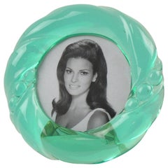 Italian 1970s Green Lucite Picture Frame