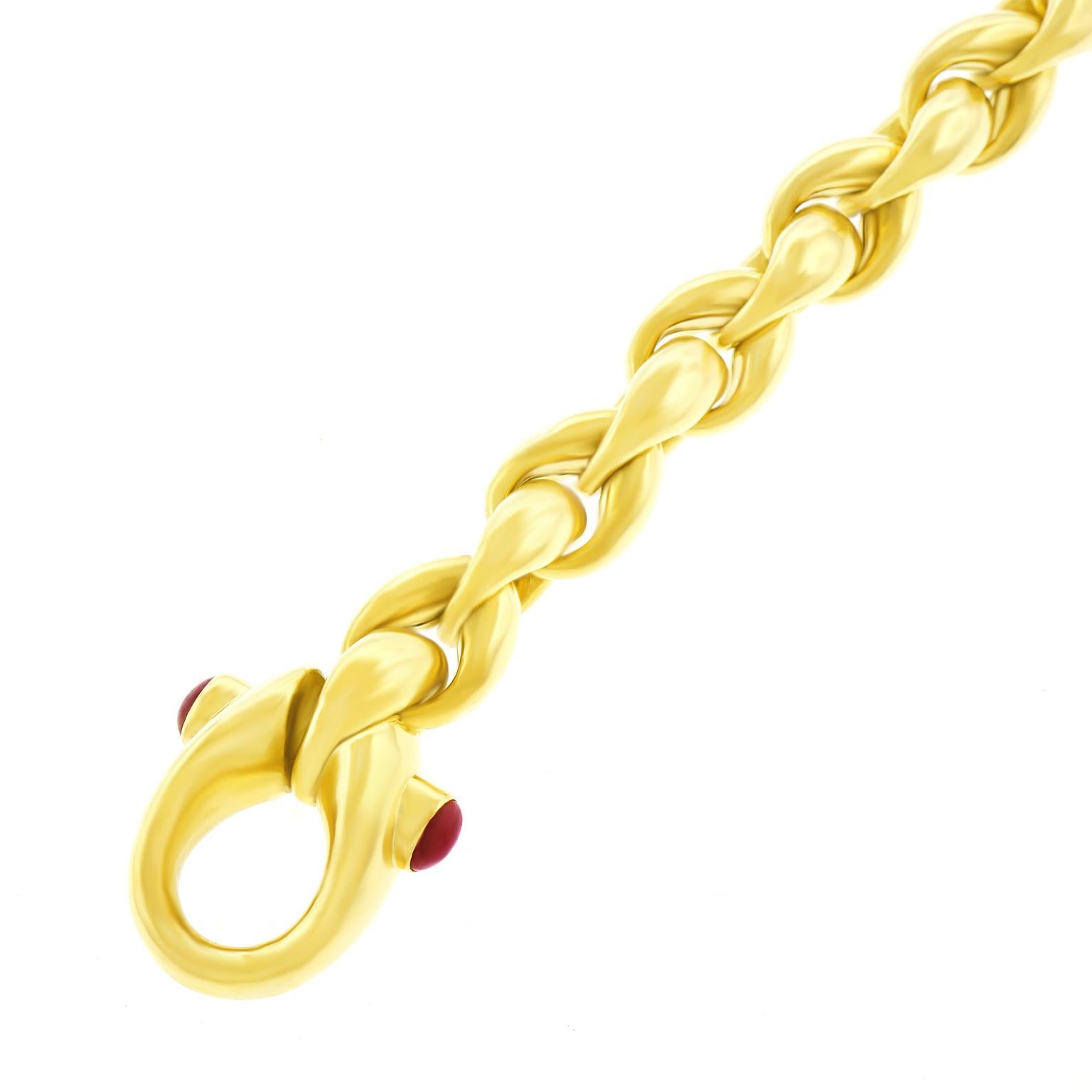 Women's or Men's Italian Design 1970s Gold Bracelet
