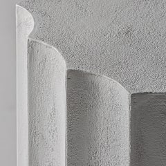 Italian Design and Antic Style White Concrete Stone Side Table