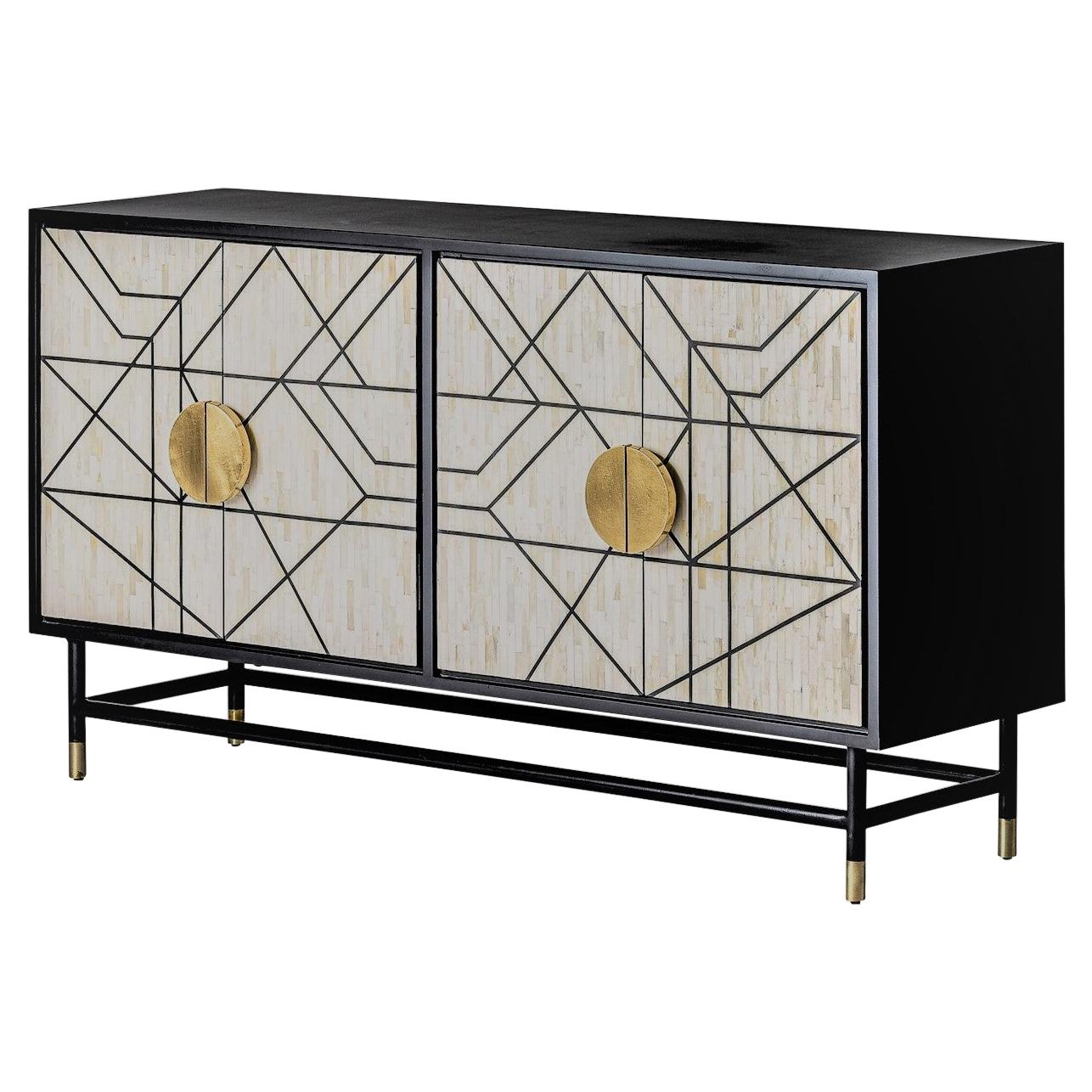  Italian Design and Memphis Style Black and White Sideboard