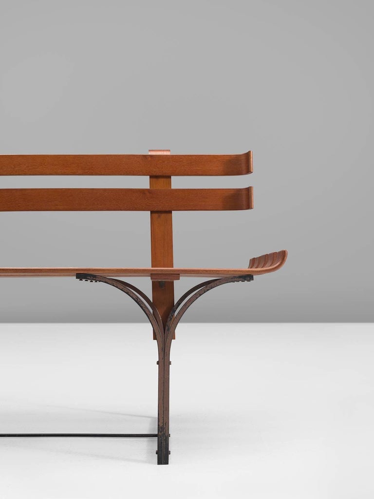 Italian Design Bent Plywood Bench, 1960s For Sale at 1stDibs