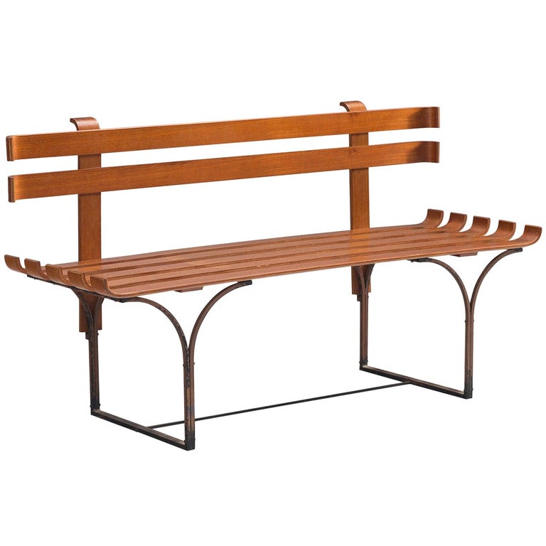 Italian Design Bent Plywood Bench For Sale at 1stDibs