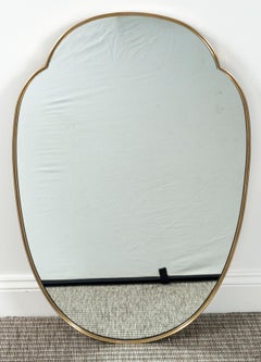 Italian Design Brass Oval Shaped Mirror