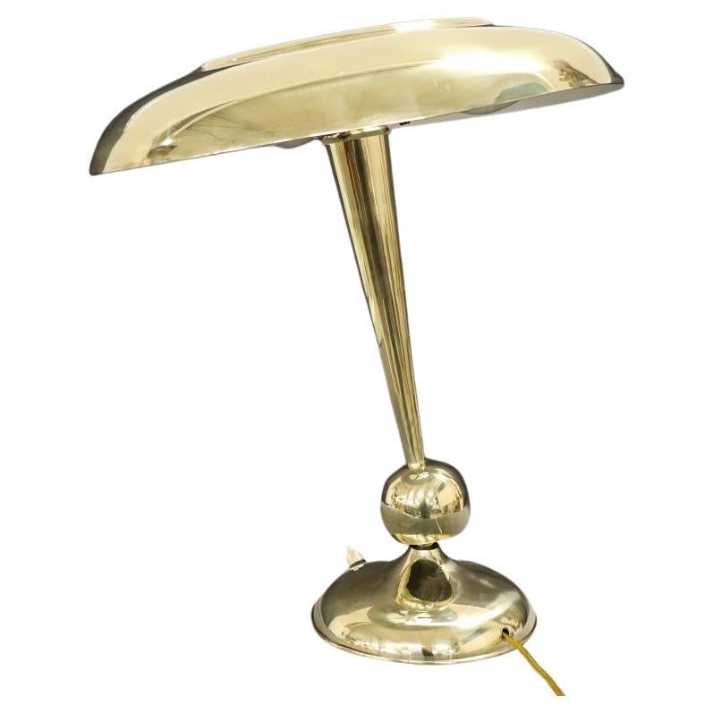 Lampada da tavolo in ottone di design italiano di Oscar Torlasco per Lumi, anni '50