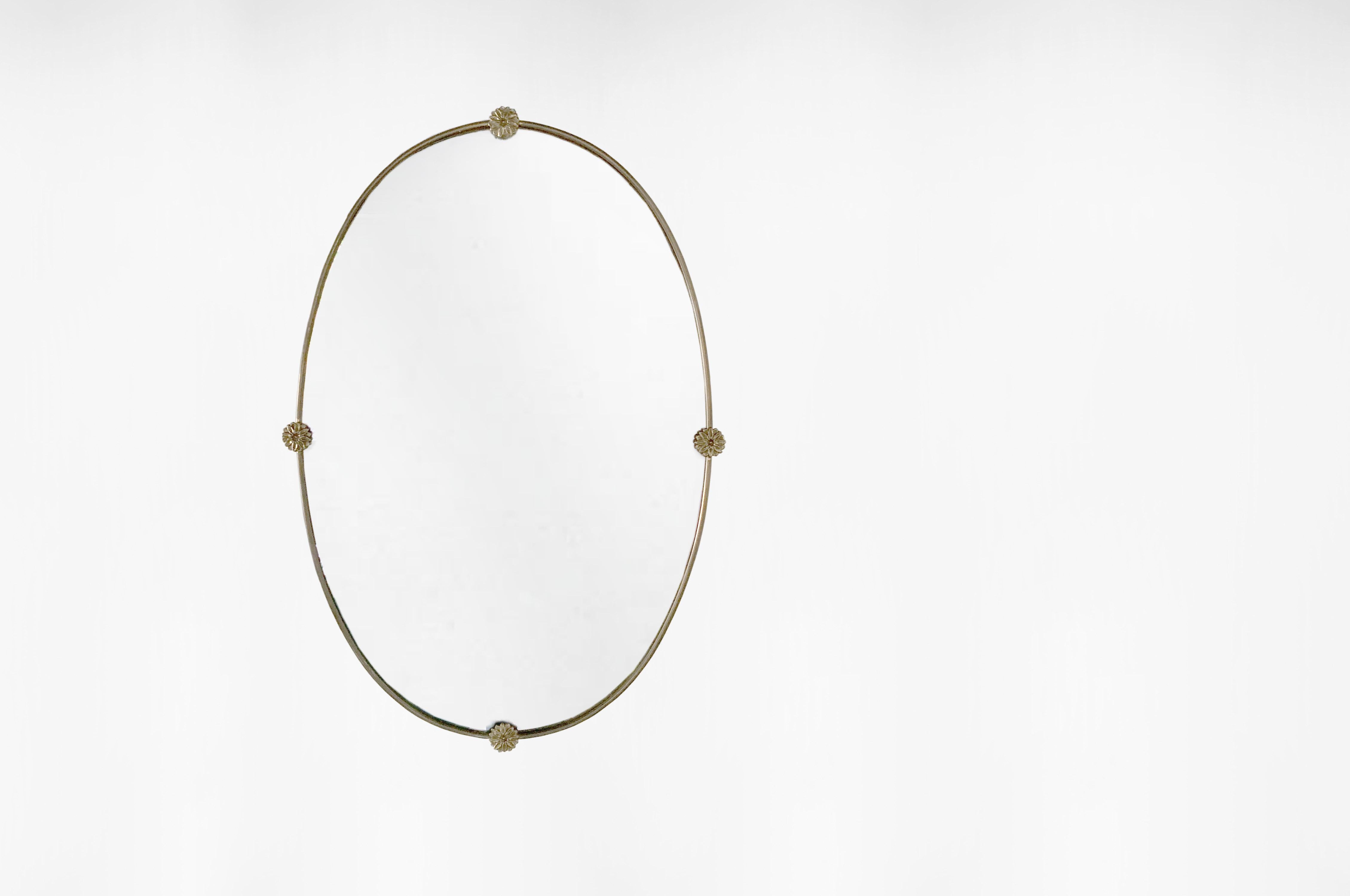 Italian Design Brass Wall Mirror In Good Condition For Sale In Monaco, Monaco
