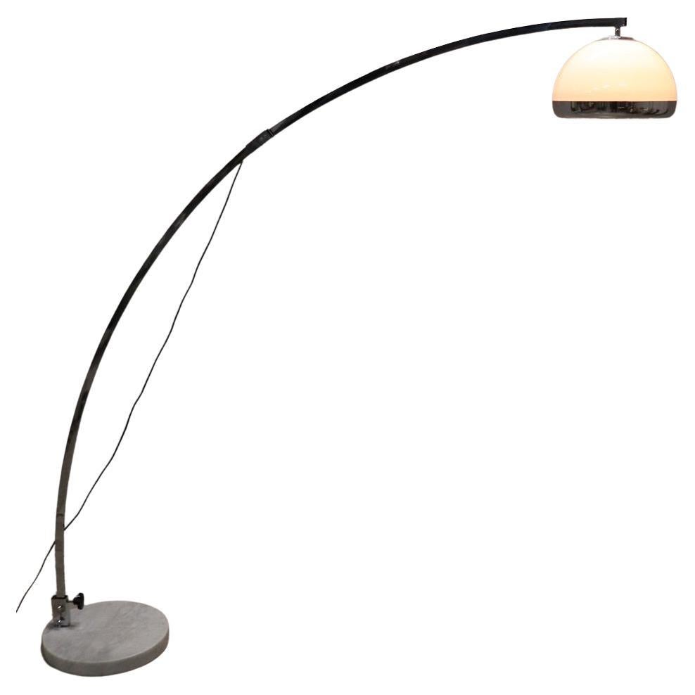 Italian Design by Harvey Guzzini Adjustable Arc Floor Lamp, 1970s For Sale