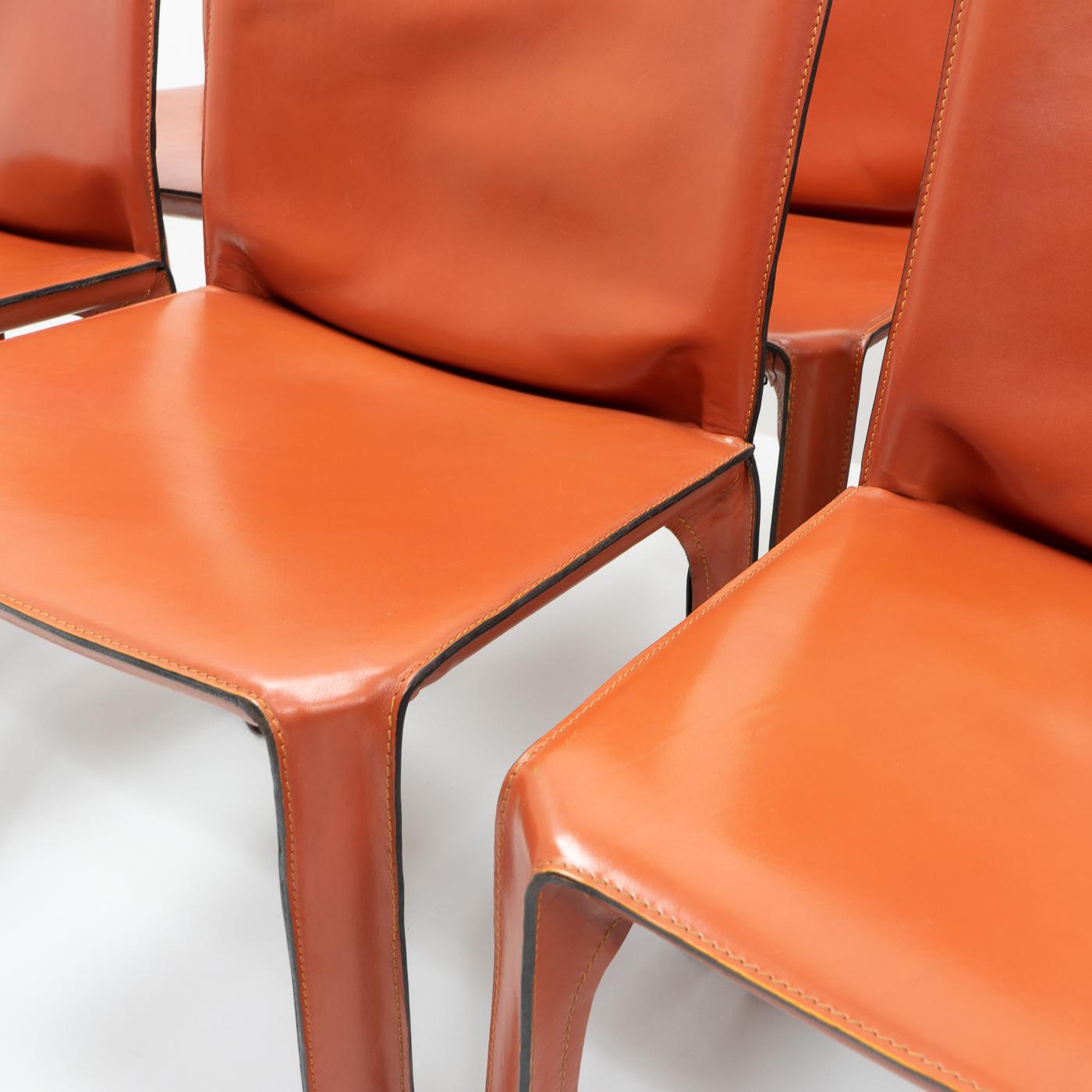 Italian Design Cab 412 Chairs by Mario Bellini for Cassina, Set of 8 5