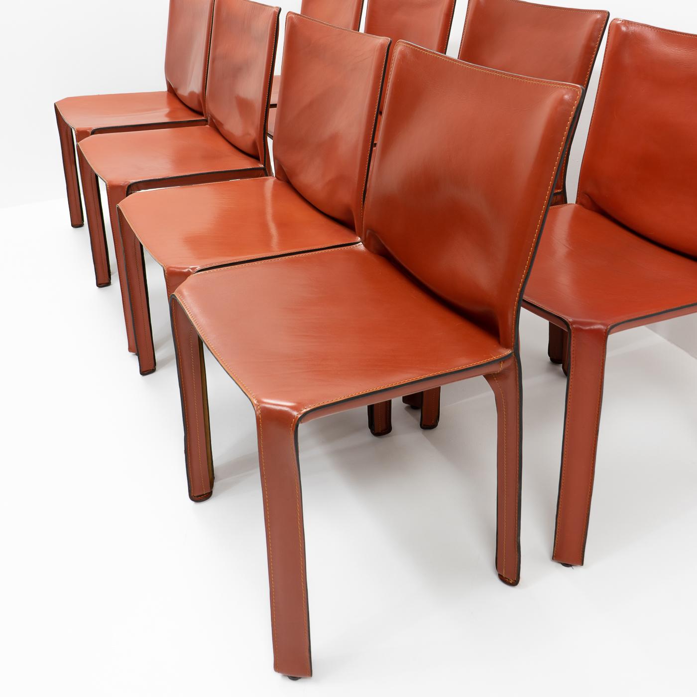 Italian Design Cab 412 Chairs by Mario Bellini for Cassina, Set of 8 9