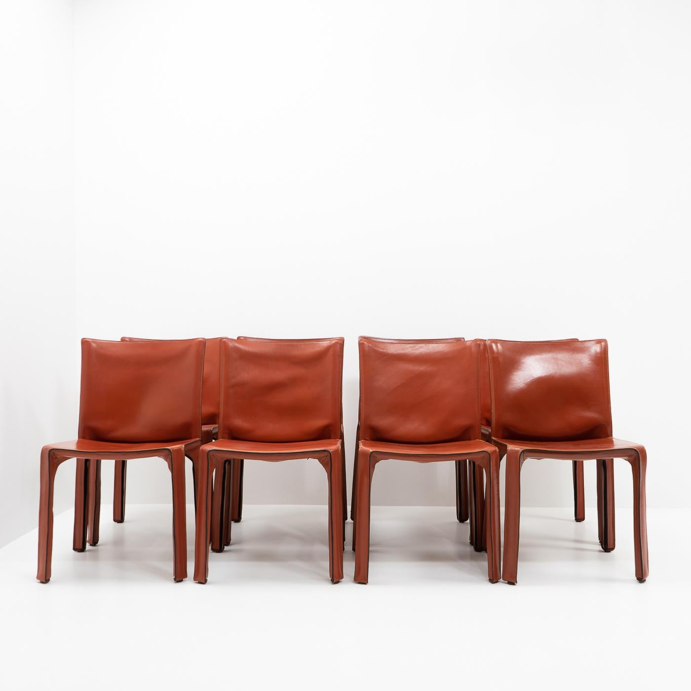 Italian Design Cab 412 Chairs by Mario Bellini for Cassina, Set of 8 10