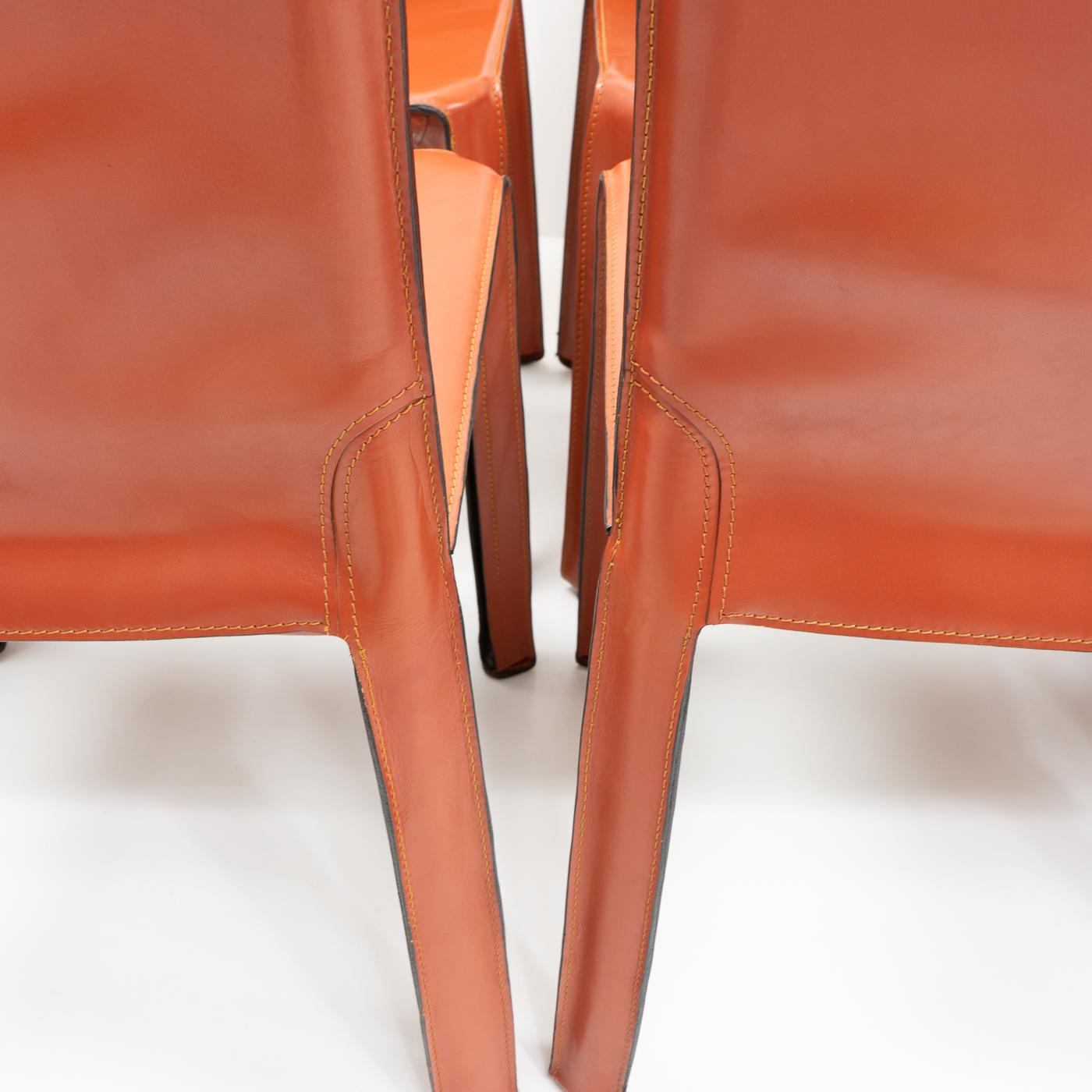 Italian Design Cab 412 Chairs by Mario Bellini for Cassina, Set of 8 1