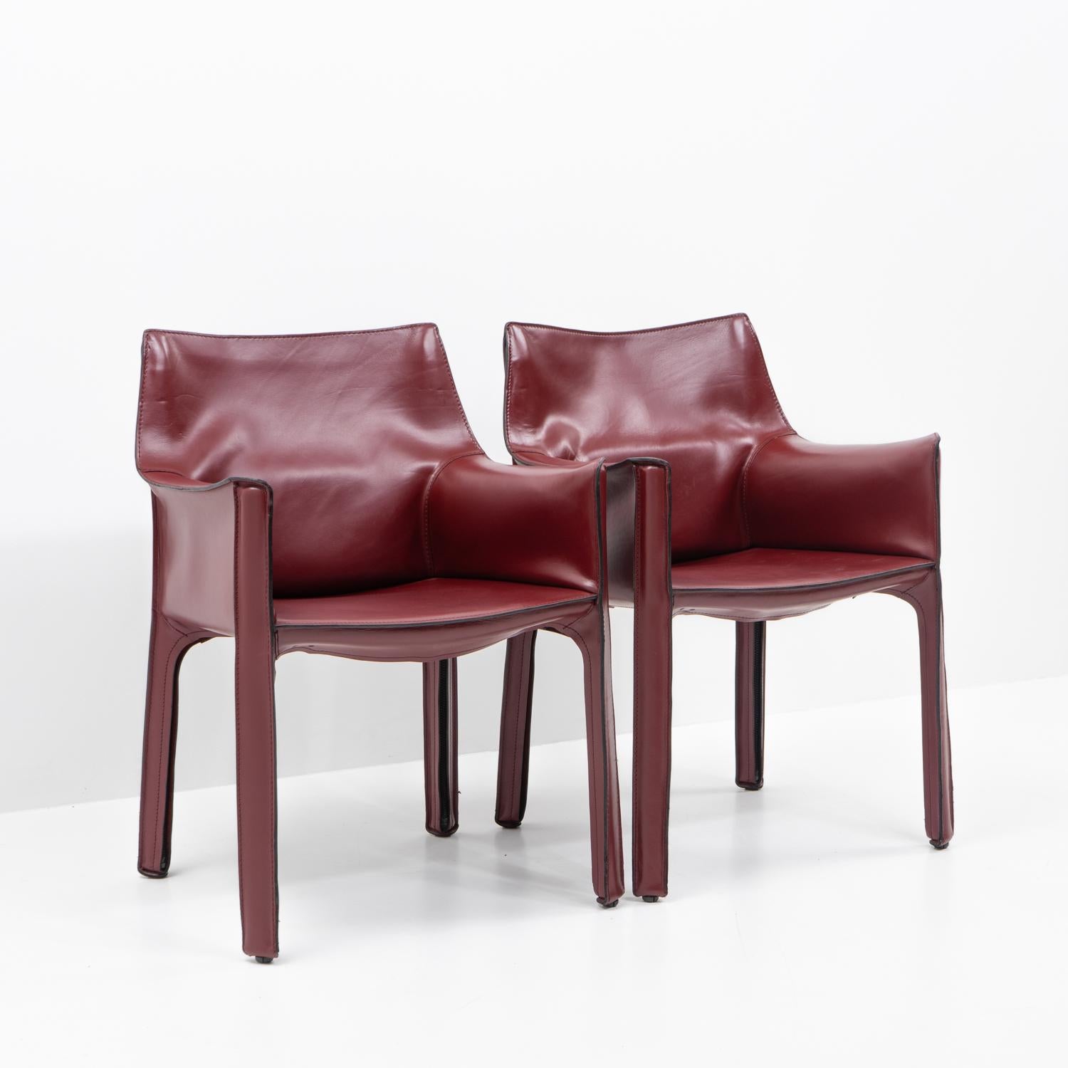 Sedie Cab 413 di design italiano di Mario Bellini per Cassina, anni '90 in vendita 6